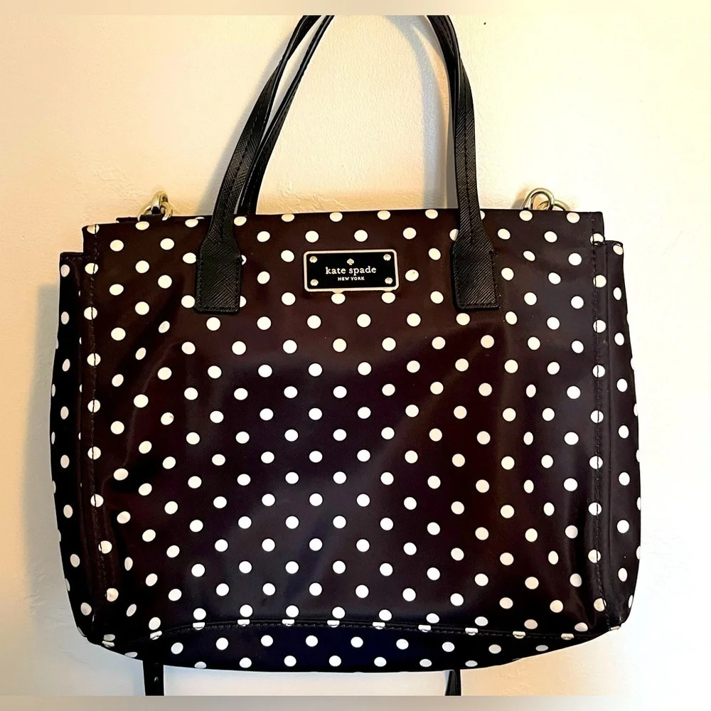 Kate Spade New York Loden- Black/White Polka Dot Bag